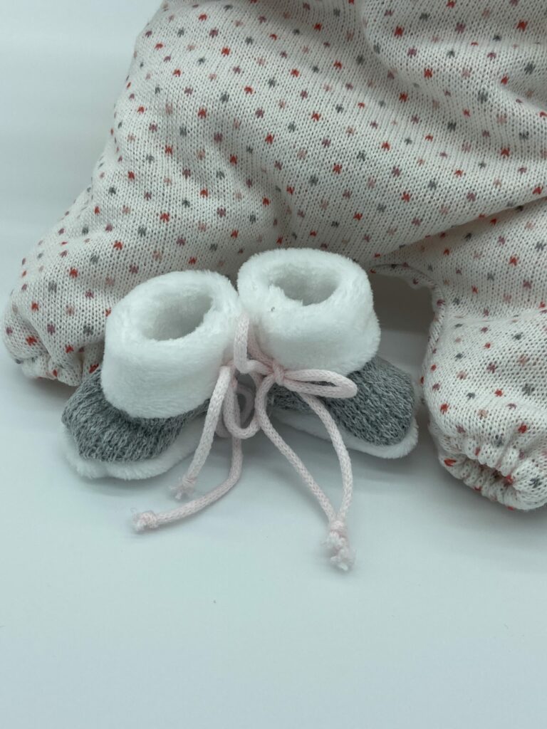ROPA PARA MUÑECAS PELELE LANA+GORRO+BUFANDA+PATUCO ROSA