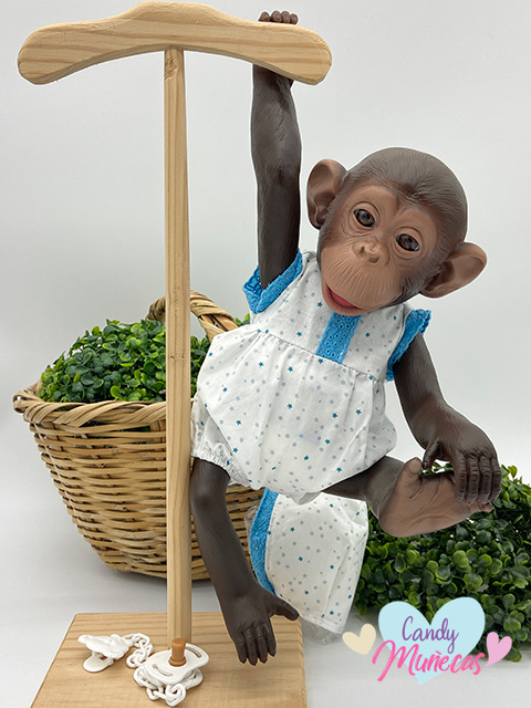 Bebé Chimp Pelele Estrellas Celeste - Imagen 3