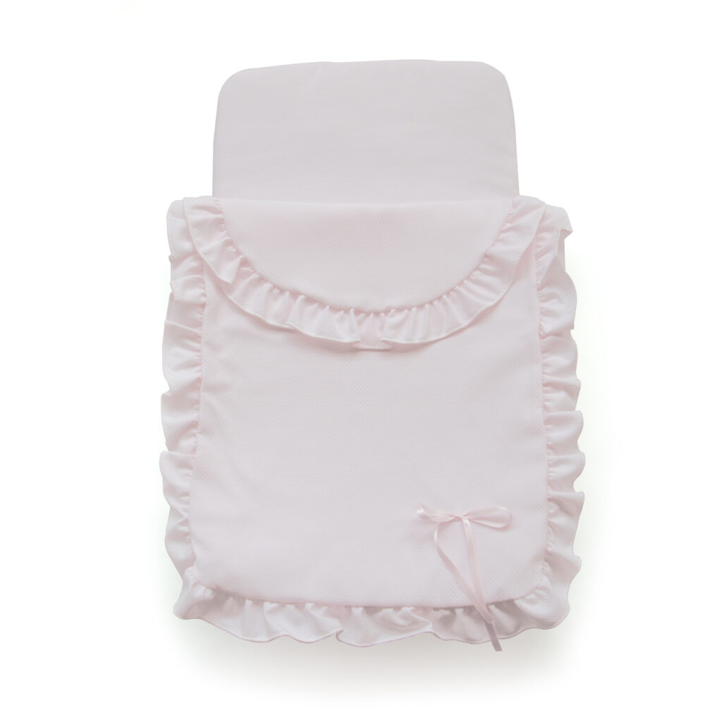 Saco Piqué Con Cremallera Rosa Para Muñecas