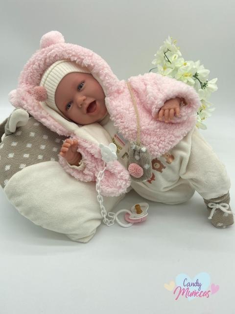 Muñeca Mimi Llorona Con Saquito 42 Cm - Juguete Tradicional