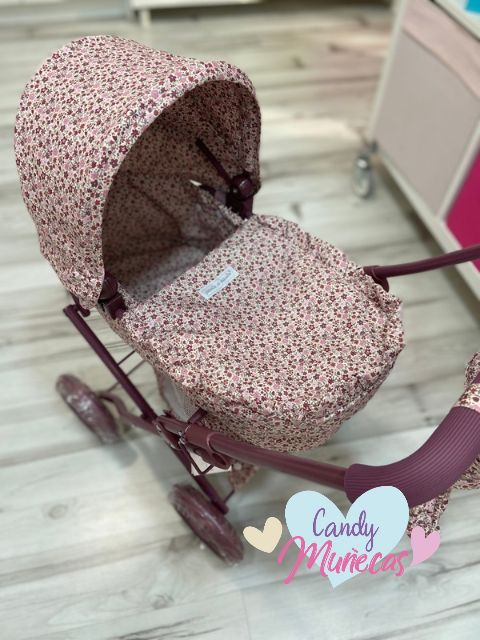 Coche de capota para muñecas 60cm altura manillar - CHERRY