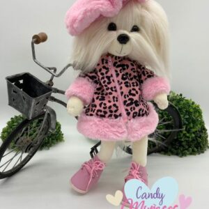 Muñeco bebé Yorkshire de 40 cm fabricado en España - LEOPARDO ROSA