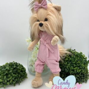 Muñeco bebé Yorkshire Peluche de 40 cm - MONO ROSA