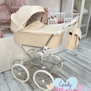 Cochecito para muñecas de 85 cm de altura manillar regulable - POLIPIEL BEIGE