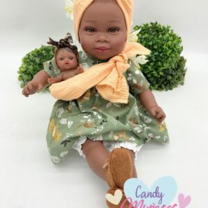 Muñeca de cuerpo de tela de 45 cm con bebé fabricada en España - TANIA