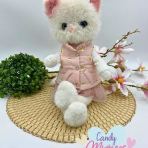 Bebé gata peluche de 40 cm - PLUMA SIN MANGAS ROSA