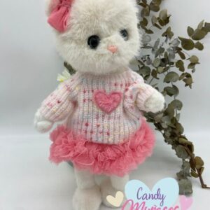 Bebé gata peluche de 40 cm - JERSEY LANA CORAZON TUTU ROSA