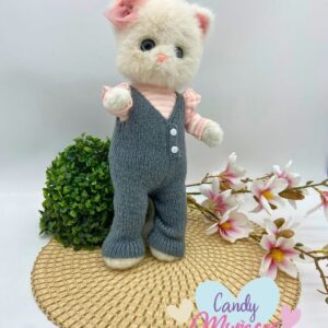 Bebé gata peluche de 40 cm - PICHI LANA JERSEY RAYAS