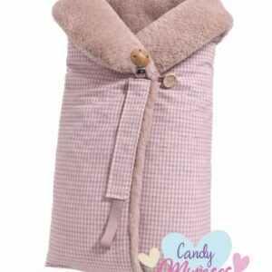 Saco Reversible C/ Chupetero Vichy Rosa/Pelo rosa Fabricado en España