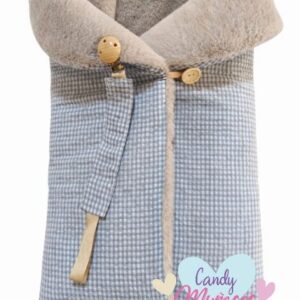 Saco Reversible C/ Chupetero Vichy Azul/Pelo Fabricado en España